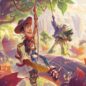 Woody e Buzz di Toy Story in una giungla per Lande Sconosciute di Lorcana