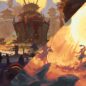 La copertina divisa in due di due illustrazioni delle prossime ambientazioni di D&D: World of Warcraft e Dark Sun