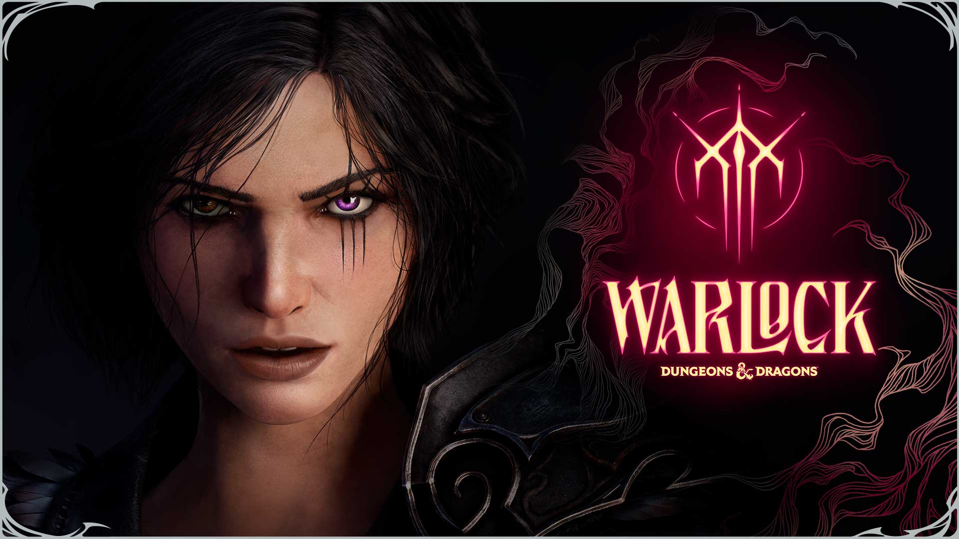 La faccia di Kaatri, la protagonista e affianco la scritta Warlock