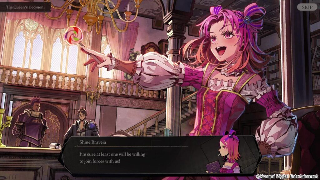Shine Braveia, personaggio di Project Zircon in primo piano fa un discorso ai suoi compagni