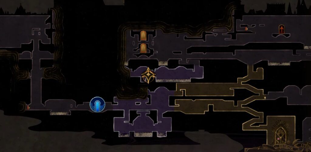 Mappa della posizione dell'Arma Cestus di 
Castlevania: Belmont's Curse