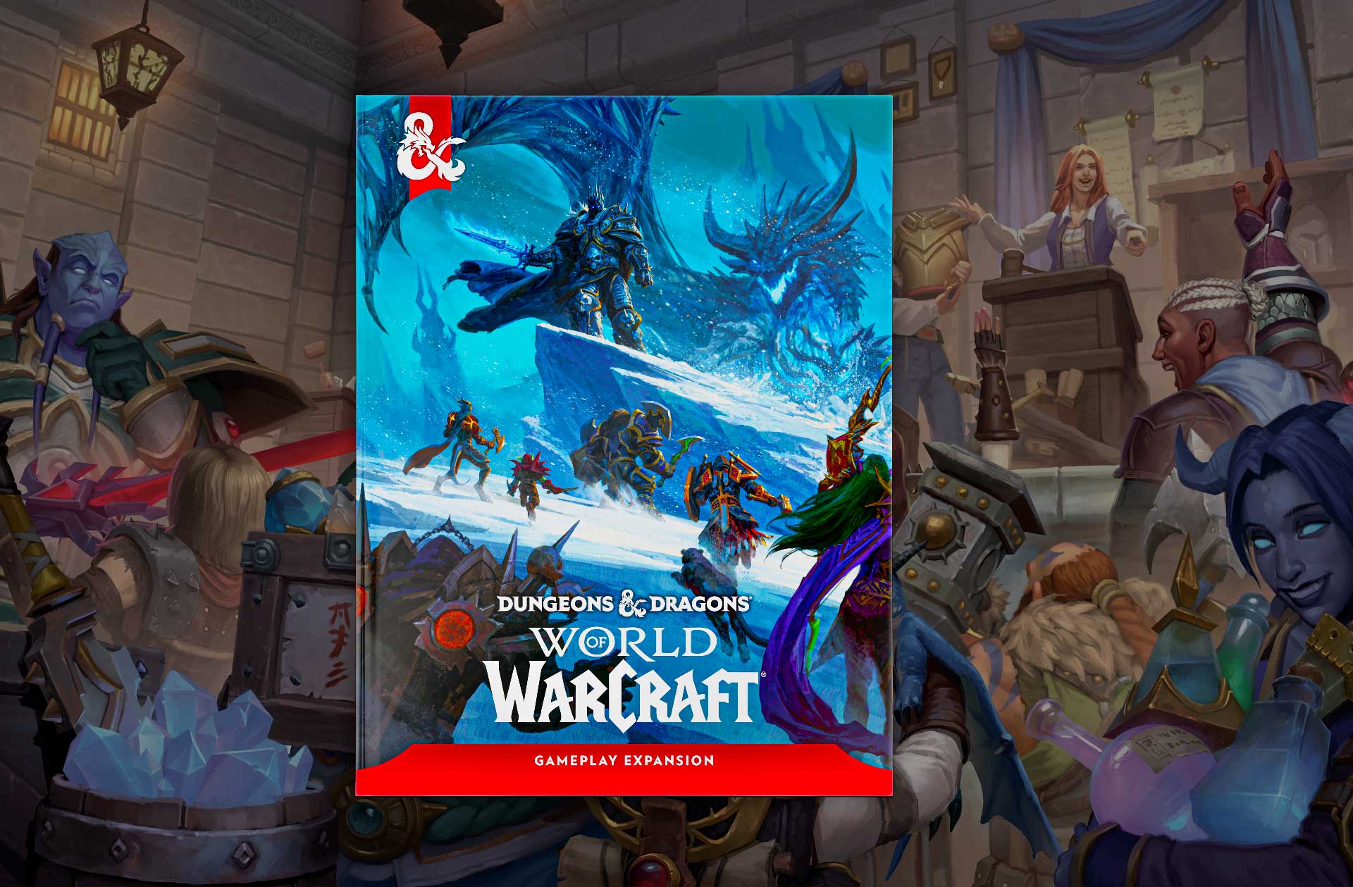 L'immagine della copertina con lo sfondo di una tavenra di World of warcraft