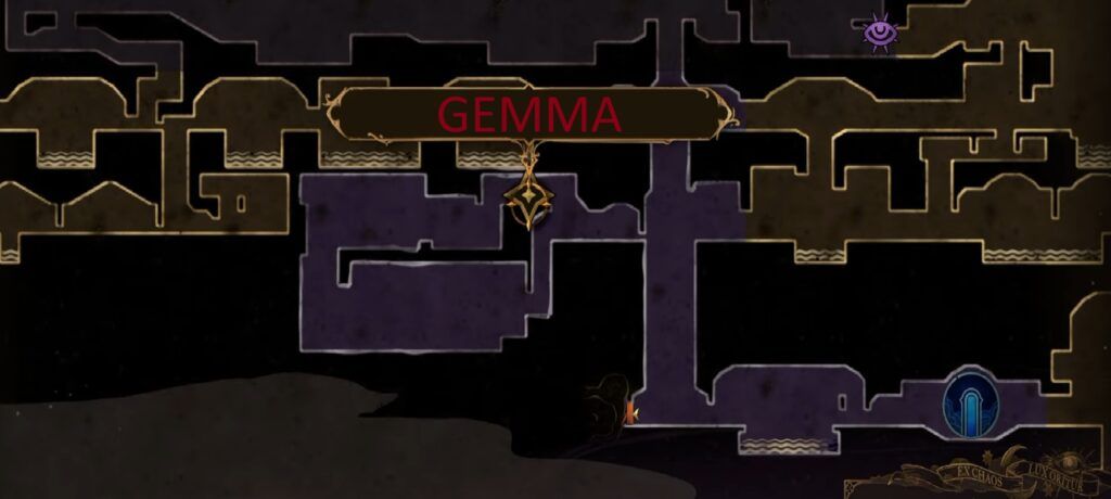 Mappa della posizione della Gemma del Crepuscolo di 
Castlevania: Belmont's Curse